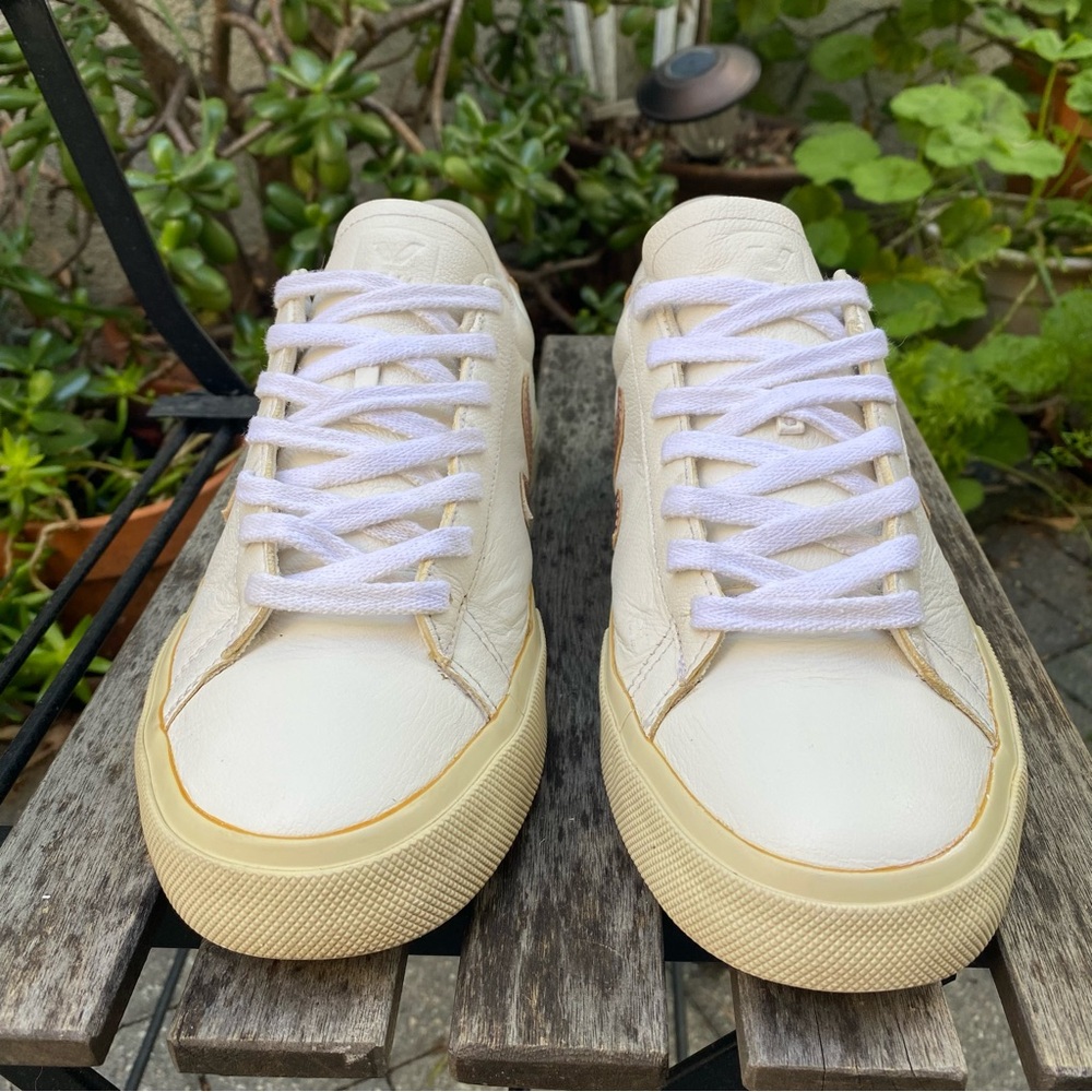 Veja Campo ChromeFree Sneakers Women's Size 10 White Pink Athletic Leather Shoes - Picture 2 of 14